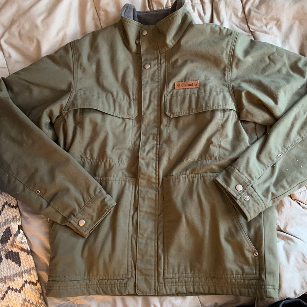 Green Columbia Canvas Insulated Jacket
